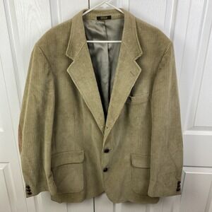 Orvis Corduroy Blazer‎ Mens XL Zambezi Safari Leather Elbow Patch 80s Vintage